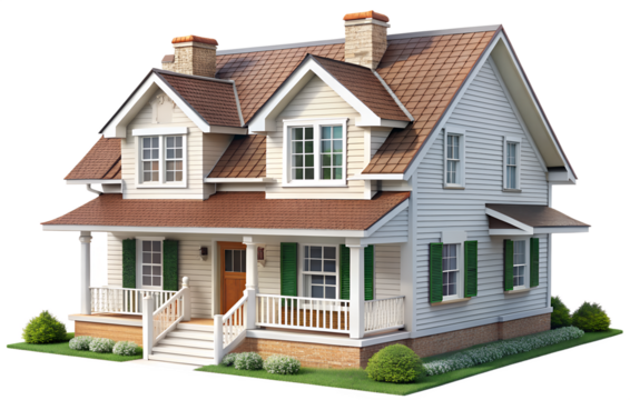 house  isolated on white background. PNG Transparent file type with high definition quality And vibrant color grading Available. - Powered by Adobe