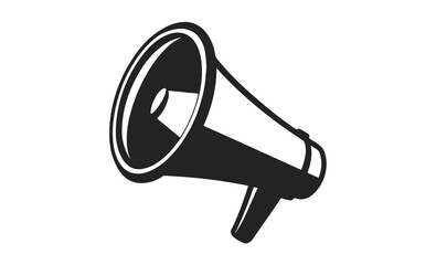 Megaphone icon silhouette, megaphone icon sketch, car horn silhouette, minimal audio symbol,  minimal car horn icon vector illustration  