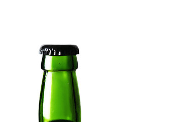 Fototapeta premium a green bottle of beer with a black cap