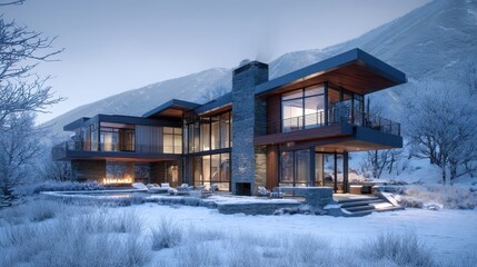 luxury modern residence house exterior aspen colorado