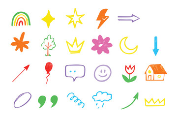 24 icon set on 4000x2663 px Template