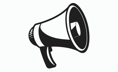 Megaphone icon silhouette, megaphone icon sketch, car horn silhouette, minimal audio symbol,  minimal car horn icon vector illustration  
