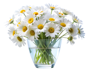 bouquet of daisies isolated on white background. PNG Transparent file type with high definition quality And vibrant color grading Available.
