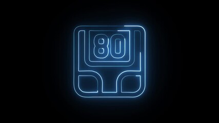 Weight Scale Animation with Glowing Lines on Black Background