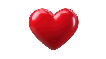 3d red heart emoji, glossy love symbol, romantic valentine icon