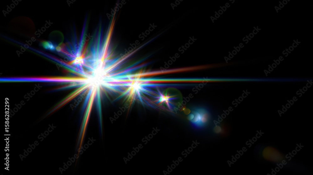 Poster prism light leak texture for photo overlay and effect. lens flare in abstract background. bokeh effe