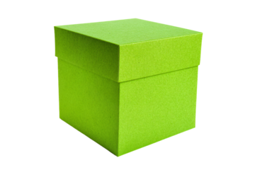 a green box with a lid on a white background