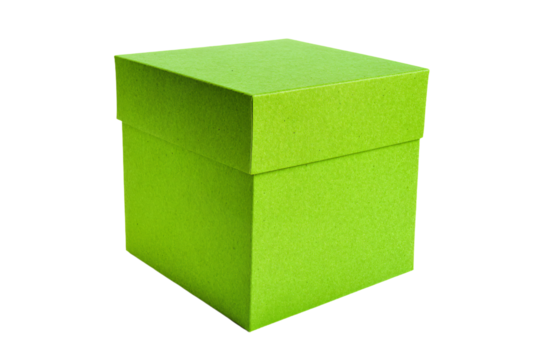 a green box with a lid on a white background