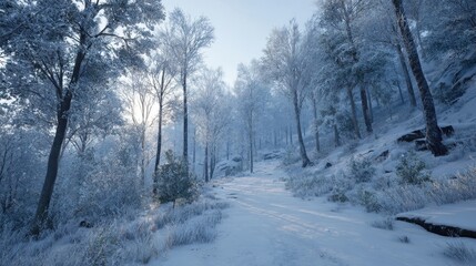 Obraz premium Frozen Horizon's Embrace AI Generated