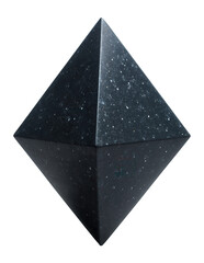 Pyramid-shaped stone with a smooth, polished apex and embedded shimmering flecks.