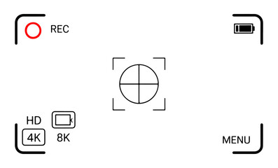 video camera viewfinder frame vector overlay

