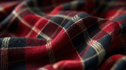Close-up view of a traditional plaid textile.