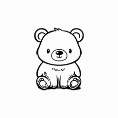 Naklejka premium teddy bear black greeting template cute teddy retro style design