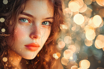 Fototapeta premium Portrait in Natural Light with Dreamy Bokeh
