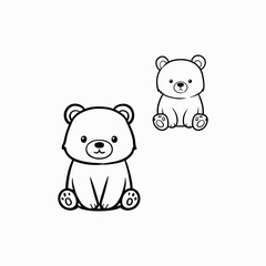 Fototapeta premium teddy bear black silhouette graphic animal teddy clip art