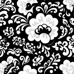 black and white floral background