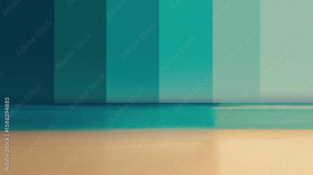 Poster a lagoon gradient background transitioning from a bright turquoise to a deep teal, then to a soft aq