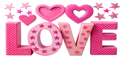 3D bolt LOVE text with shape isolated on white background. PNG Transparent file type with high definition quality And vibrant color grading Available.