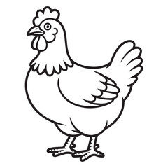 Fototapeta premium Retro Rooster Vector Illustration – Farm Animal on White Background