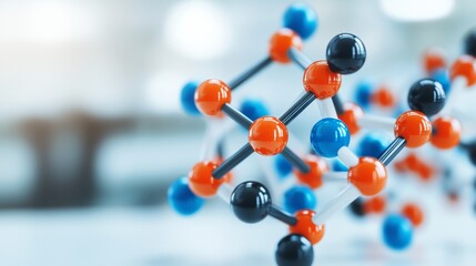 Colorful Molecule Model Science Structure, Chemistry , Atoms