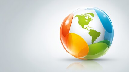 A colorful globe representing global unity and interconnectedness of cultures.