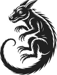 Fototapeta premium Bunyip, mythical creature, legendary beast, folklore animal, Australian mythology, intriguing design for t-shirt prints and logos