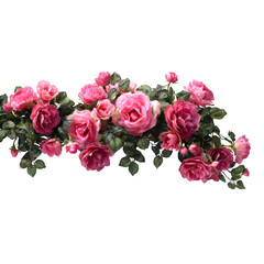 Naklejka premium Pink rose garland isolated on transparent background