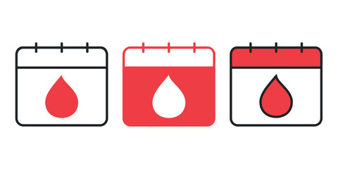 Menstruation period calendar icon. Illustration vector