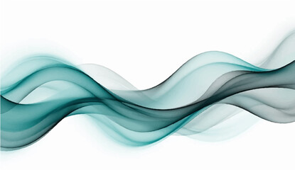 Abstract blue background with flowing waves and smooth smoke design