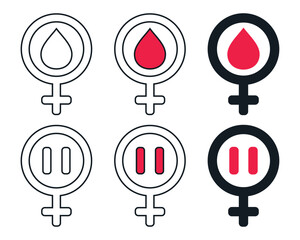 Female menstruation and menopause icon. Illustration vector
