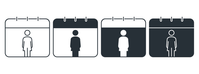 Women's day, menstruation period icon. Illustration vector