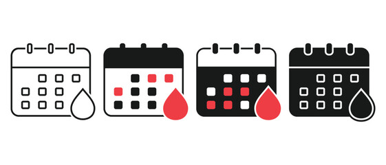 Menstruation calendar icon. Illustration vector