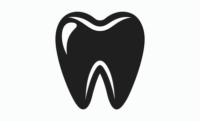 Tooth icon silhouette, dental shape silhouette, tooth vector icon, tooth silhouette vector, Black tooth shape symbol 