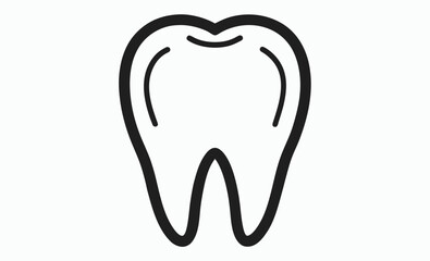 Tooth icon silhouette, dental shape silhouette, tooth vector icon, tooth silhouette vector, Black tooth shape symbol 
