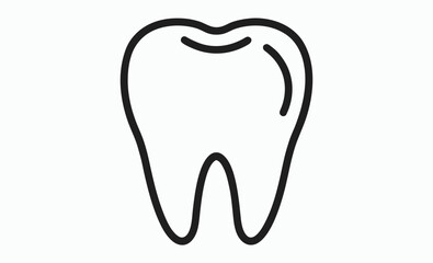 Tooth icon silhouette, dental shape silhouette, tooth vector icon, tooth silhouette vector, Black tooth shape symbol 