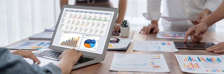 Business data dashboard provide business intelligence analytic for marketing strategy planning...