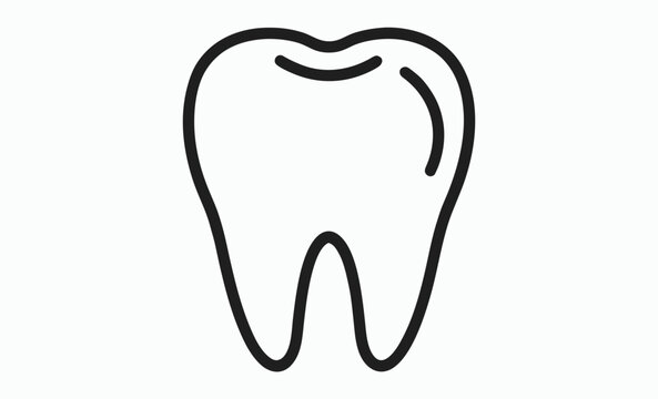 Tooth icon silhouette, dental shape silhouette, tooth vector icon, tooth silhouette vector, Black tooth shape symbol 
