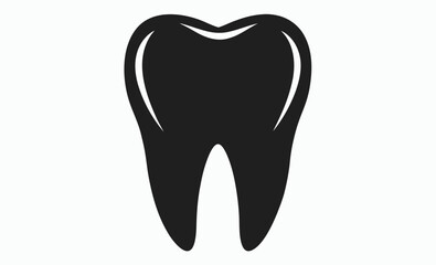 Tooth icon silhouette, dental shape silhouette, tooth vector icon, tooth silhouette vector, Black tooth shape symbol 