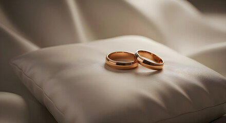 wedding rings on the pillow