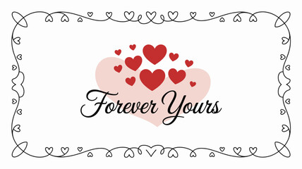 Forever Yours: An artistic expression of love and commitment. A cluster of hearts, a tender embrace, and the promise of eternity.