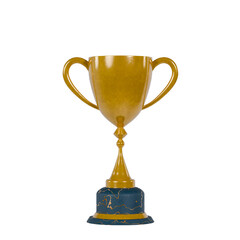 Winner's Golden Cup isolated on transparent background