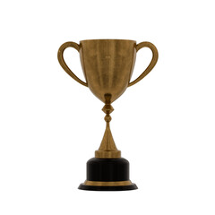 Winner's Golden Cup isolated on transparent background