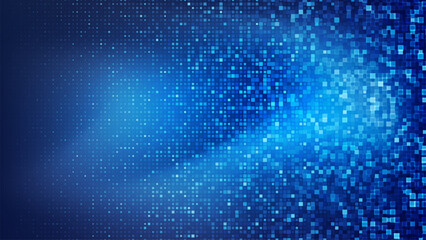 A vibrant array of blue squares create a captivating abstract design, symbolizing digital artistry and technological innovation in a trendy style.