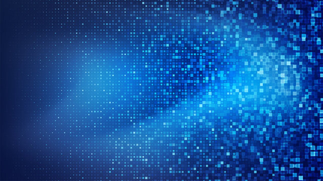 A vibrant array of blue squares create a captivating abstract design, symbolizing digital artistry and technological innovation in a trendy style.