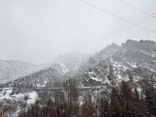 snow covered mountains