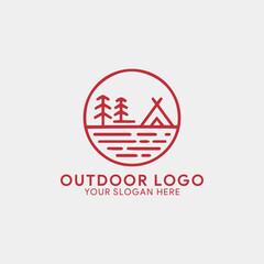 tourism outdoor logo design vector