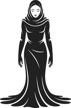 Kikimora, mythical creature in traditional folklore, female figure in flowing garment, dark elegance, enchanting presence, stylish silhouette, cultural representation