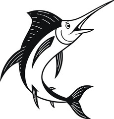 Elegant Blue Marlin Fish Vector Illustration