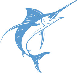 Elegant Blue Marlin Fish Vector Illustration