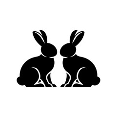  two sitting rabit vector illustration of a rabbit bundle photo image theme icon logo wallpaper.